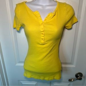 Copper Key yellow blouse 100% Cotton S